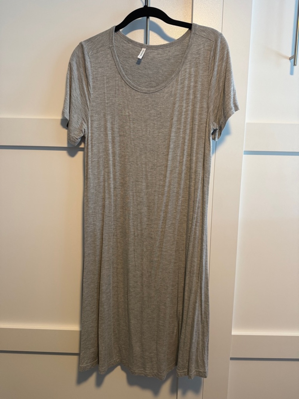 Everyday Scoop Neck Short Sleeve Dress - Gray